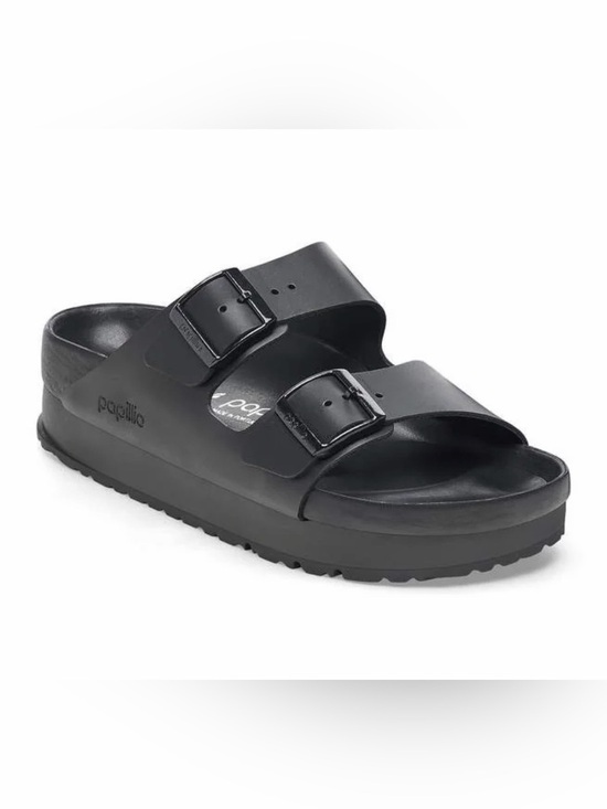 Papillio Shoes - Papillio Birkenstock Flex Black Platform Leather Sandals